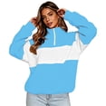 thumbnail image 5 of QUNYINEY Long Sleeve Women's Sweatshirts Colorblock Half Zip Mock Neck Tops Loose Fit Workout Casual Pullover Long Sleeve Sweatshirts, 5 of 8