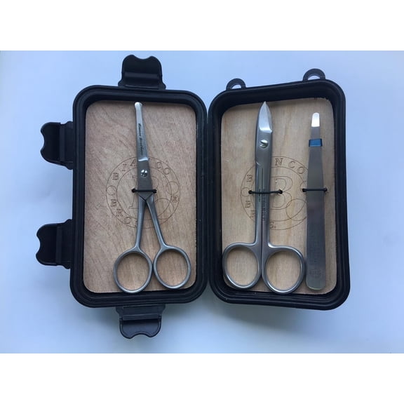 Bianco Brothers Instruments "Tonight's the Night" Grooming Kit for Men, Nose Hair Scissor, Nail Care Scissor, and Round-Tip Tweezer
