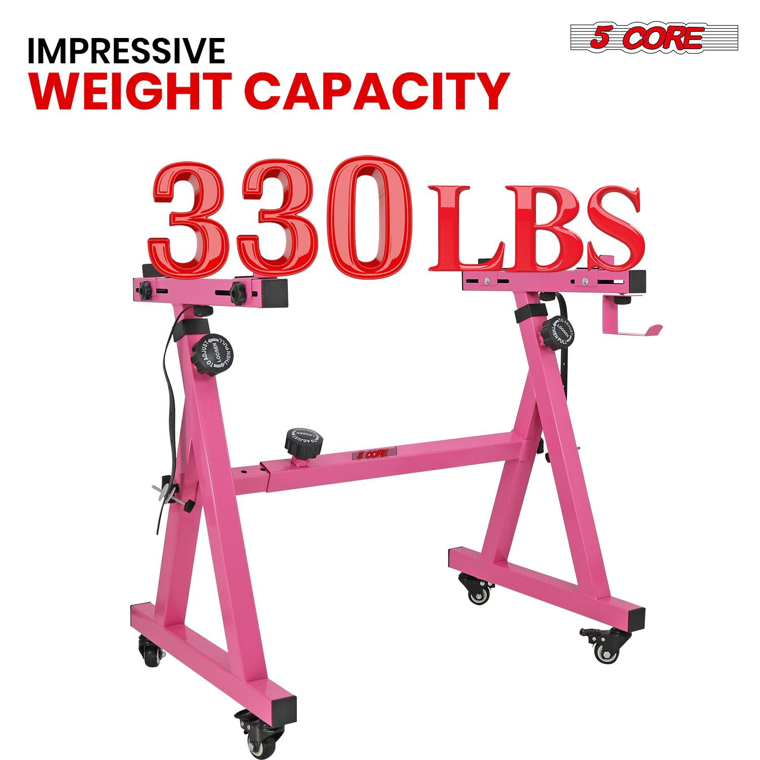 Keyboard Stand Riser Z Style Height Width Adjustable Portable Heavy Duty Music Stands Holder for Kids and Adults Fits 54 to 88 Key Electric Pianos w Wheels - KS Z1 BPNK HD WHLS