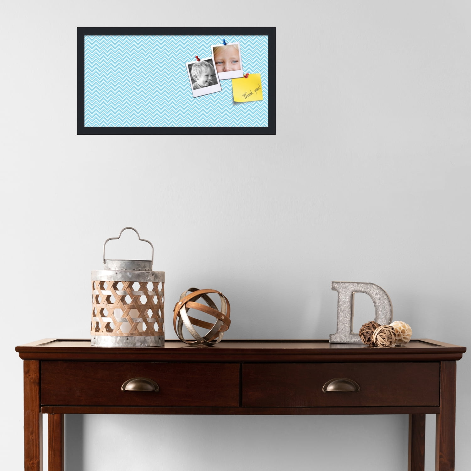PinPix ArtToFrames 22x10 Custom Cork Bulletin Board    Poster Board Has a Fabric Style Canvas Finish, Framed in Satin Black (PinPix-247)
