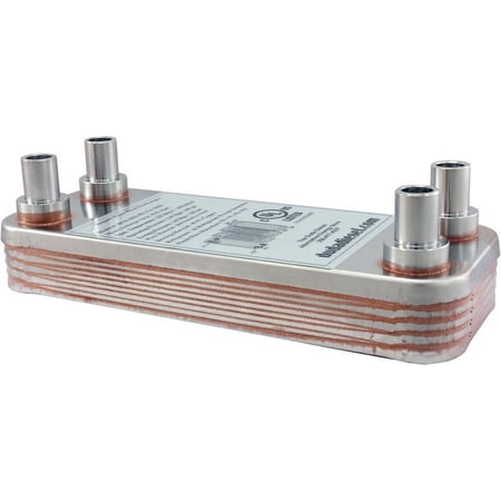 B3-23A 20 Plate Stainless Steel Heat Exchanger with 3/4 Male NPT Ports Copper Brazed