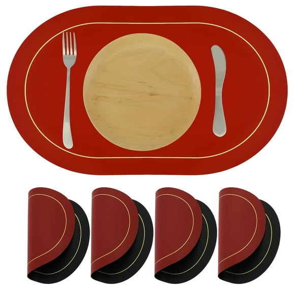 Ihvewuo 4pcs Dining Dish Placemats Waterproof Table Cup Mat Coasters Heat Resistant Dish Pad Anti-Slip Christmas Gift Decorations Dish Placemats for Kitchen Table Indoor Outdoor 40x30cm