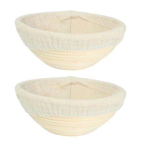 

2 Set Rattan Dough Proofing Basket Bread Making Loaf Dough Rising Basket Bread Baking Tool with Cloth Liner