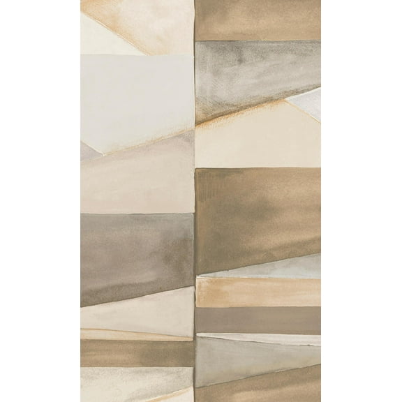 Earthy Beige Gradient Blocks Geometric Wallpaper, Double Roll, 57 sqft