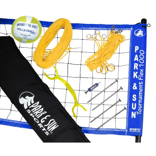 Park & Sun Sports Tournament Flex 1000 Family Outdoor Volleyball Net Set Green 