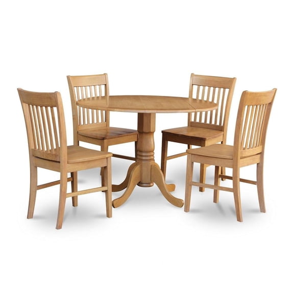 FurniFact Elegant 5-Piece Kitchen Table Set – Round Dining Table & Chairs