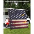 thumbnail image 3 of 4th of July RV Awning Sun Shade Screen 9'X7' Retro USA Flag Mesh Sunscreen Freedom Awning Shade Screen with Zipper UV Blocker Completed Kits Universal Outdoor Canopy for RV Motorhome Camper Travel, 3 of 7