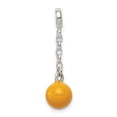 thumbnail image 3 of 925 Sterling Silver Yellow Enameled Bead 1/2in Dangle Enhancer Pendant, 3 of 6