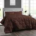 thumbnail image 2 of SGI Bedding 100% Egyptian Cotton 3PC Pinch Duvet Cover Oversized King Chocolate, 2 of 7