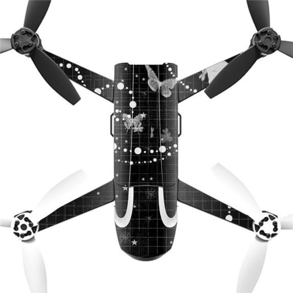 MightySkins PABEBOP2-Black Butterfly Skin Decal Wrap for Parrot Bebop 2 Quadcopter Drone - Black Butterfly