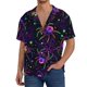 thumbnail image 1 of Balery Multi-colored Spiders Camisa Casual de Manga Corta con Botones para Hombre, Texturizada, Estilo Cubano, para Playa, Verano-Small, 1 of 5