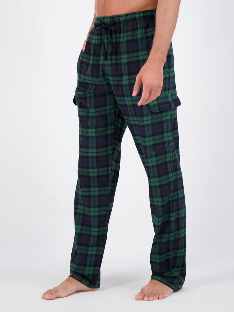 Hanes Men's Flannel Lounge Pajama Pants with Cargo Pockets, Sizes