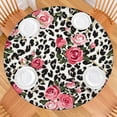 thumbnail image 2 of Pioneer Flower Floral Print Pattern Round Fitted Tablecloth with Elastic Edge,Dining Table Cover Waterproof,Outdoor Round Tablecloth for Camping,Dining,Indoor and Outdoor, 2 of 7