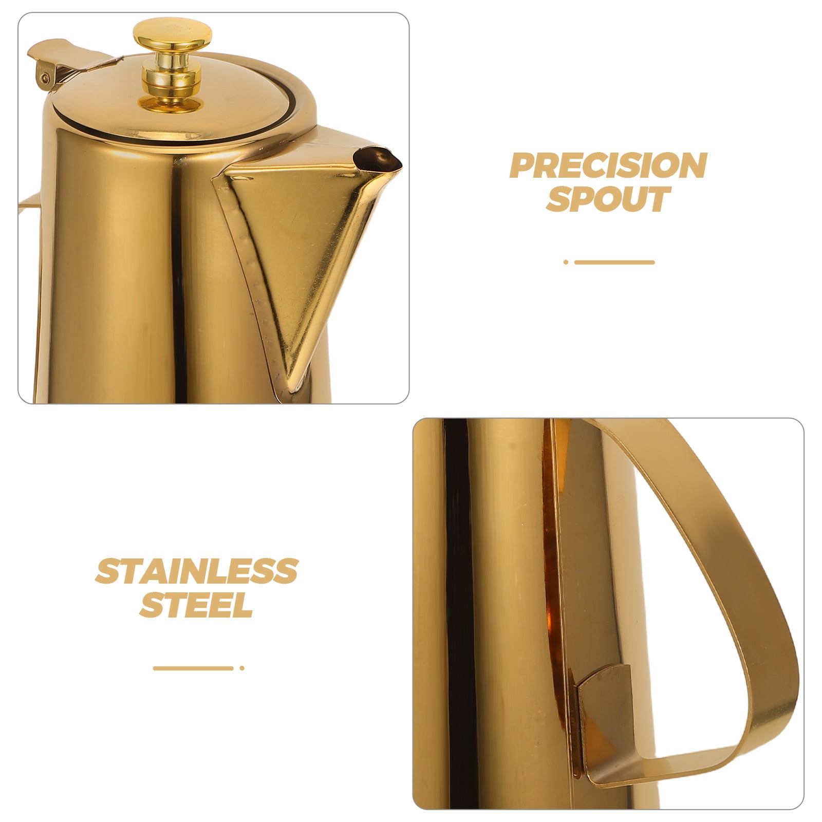 LOLIPPYY Golden Water Jug Pitcher Insulated Tea Pitcher Stainless Steel 1Pack