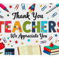 thumbnail image 4 of Colorful Thank You Teachers Banner with School Supplies and Floral Elements Teachers Day Appreciation Backdrop for Classroom Decorations Party Supplies Photography Props, 4 of 8