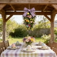 thumbnail image 4 of Sokhug Easter Bunny Swag Wreath with Bow Spring Door Hanging Decor 21.7x11.0in, 4 of 7