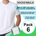 thumbnail image 7 of SOCKS'NBULK 24 Pack Mens Cotton Crew Neck Short Sleeve Casual T-Shirts White Lightweight Bulk (White, Medium), 7 of 7