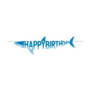 16 x 13.25 in. Shark Party Shaped Banner with Ribbon, Blue