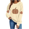 thumbnail image 4 of Womens Thanksgiving Sweatshirts Pumpkin Crew Neck Oversized Maple Leaf Pullover Casual Fall Winter Long Sleeve Top, 4 of 6