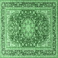 thumbnail image 1 of Ahgly Company Indoor Square Medallion Emerald Green Traditional Area Rugs, 5' Square, 1 of 4