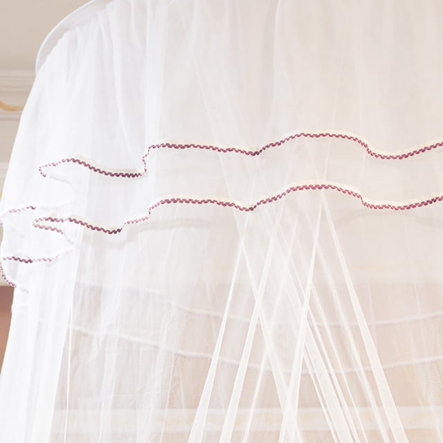 Vilentes Net Estilo Princesa Redonda Con Dosel Red de Cortina de Cama de Concaje Para Dormitorio de Damas Poliéster Plegable