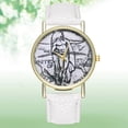 thumbnail image 2 of Reloj de cuarzo blanco vintage para pareja, con cuerpo de aleación y correa de PU, con dije retro para él y para ella, 2 of 3