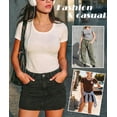 thumbnail image 4 of Anygrew Tops for Women with Built in Bra Short Sleeve Scoop Neck Camisoles Casual Classic Basic Shirts, 4 of 6