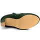 thumbnail image 5 of Botines con plataforma Allegra K tacones de bloque con correa con cordones Verde oscuro 39, 5 of 6
