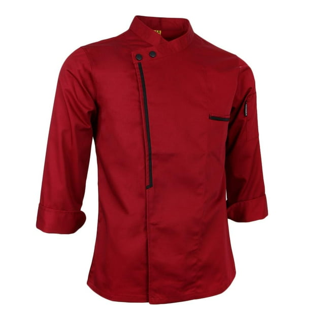 Chaqueta Vintage Rojo Chef s de Manga Larga Hotel Cocina Ropa Indumentaria Ejecutivo Hostelería - rojo, 3XL Macarena Chaqueta de chef de manga larga