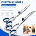 thumbnail image 3 of 6-in-1 Dog Grooming Scissors Kit, Stainless Steel Dog Scissors for Grooming with Curved Scissors & Comb, for Home & Professional Pet Grooming, Blue, 3 of 8