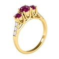 thumbnail image 3 of Mauli Jewels Rings for Women 2 Carat Diamond And Round Shaped Created Ruby Ring 4-prong 10K Yellow Gold, 3 of 7