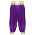 thumbnail image 5 of Haitryli Mens Arab Prince Costume Halloween Harem Pants Loose Bloomers Trousers Belly Dance Pants Purple L, 5 of 7