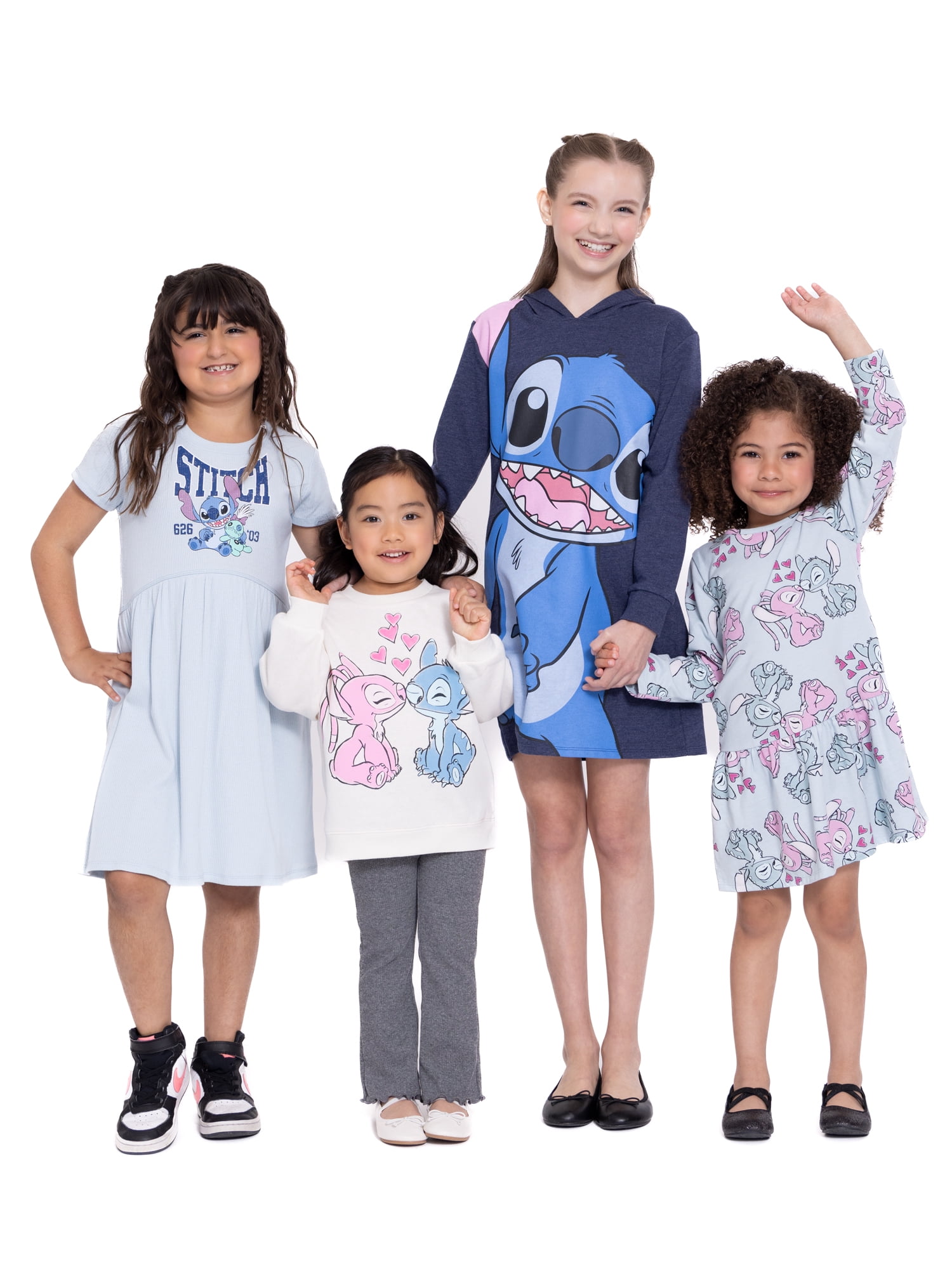 Stitch Girls Hooded Long Sleeve Cosplay Dress, Sizes 4-12