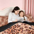 thumbnail image 4 of Homewish Brown Cheetah Print Full Size Comforter Sets, Animal Bedding Comforter Set, Black Reversible, 3pcs 1 Comforter and 2 Pillowcases, 4 of 6
