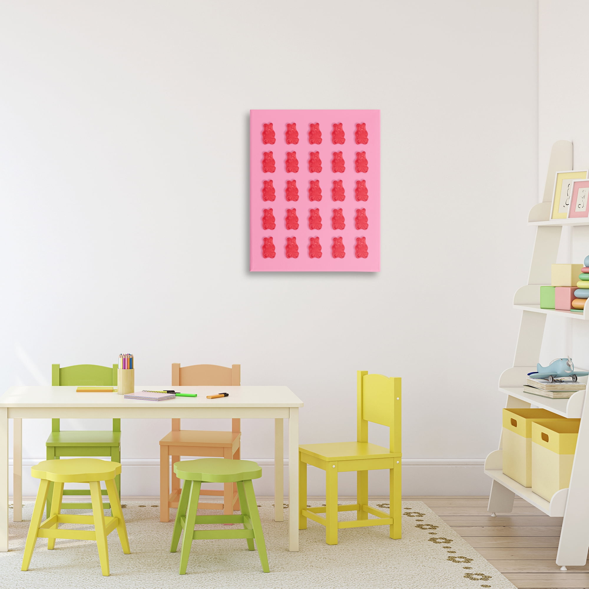 Stupell Industries Red Gummy Bears on Pink Canvas Wall Art, design by LISH Creative