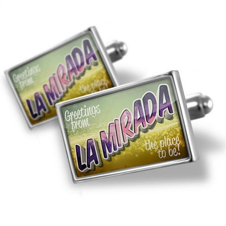 Cufflinks Greetings from La Mirada, Vintage Postcard - NEONBLOND