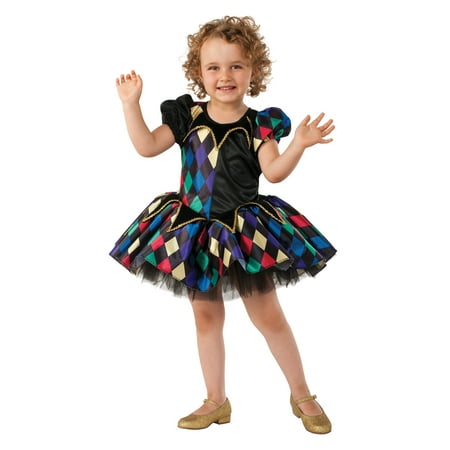 Little Jester Clown Toddler Girls Tutu Dress Halloween Renaissance Costume