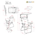 thumbnail image 6 of Heavy Duty Tall Beach Chair with Canopy Shade for Adults, 17" High Off Ground, 4-Position Reclining, Insulated Cooler & Storage Pouch, Bamboo-Finish Arms, 300 lb Capacity, 6 of 9