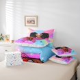 thumbnail image 6 of jejeloiu Cute Black Girly 7 Pieces Bedding Comforter Set,Fairy Tale Princess Full Bedding Set,Colorful Ombre Fitted Sheet Flat Sheet For Teens,Microfiber Bedroom Decor Reversible, 6 of 8