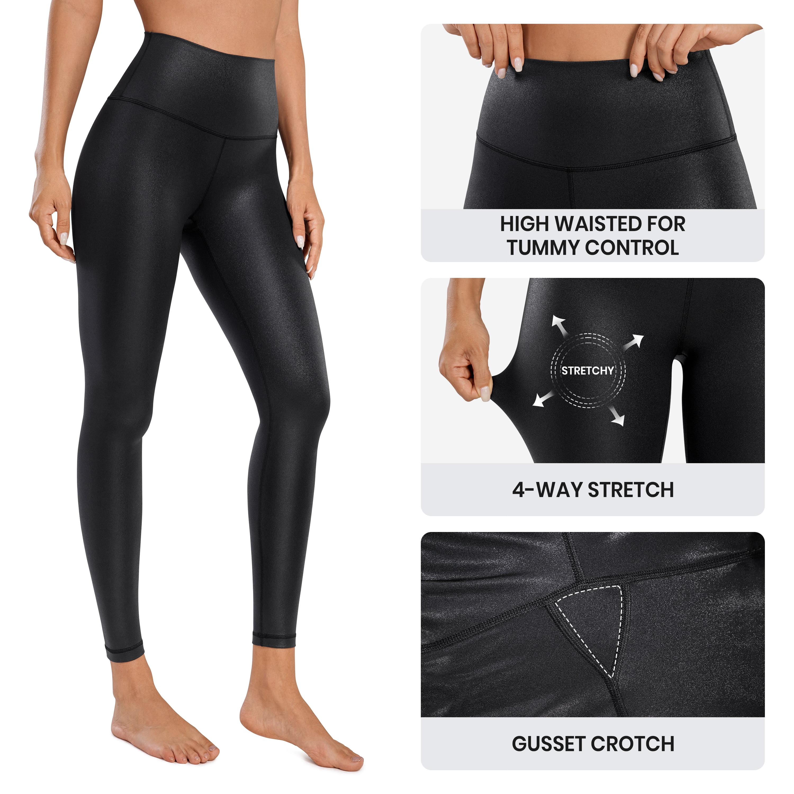  CRZ YOGA Butterluxe Plus Size Leggings for Women 25 Inches -  High Waisted Buttery Soft Workout Spandex Yoga Pants 3X 4X Faux Leather  Black 1X : Clothing, Shoes & Jewelry