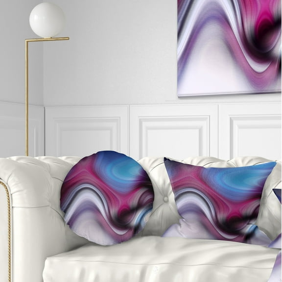 Designart Beautiful Texture of Blue Purple - Abstract Throw Pillow - 12x20