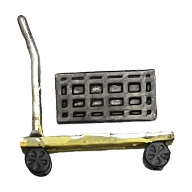 BELOVING 1/64 Miniature Hand Truck Auto Shop Mini Push Cart Dolly Scene Display Model Yellow