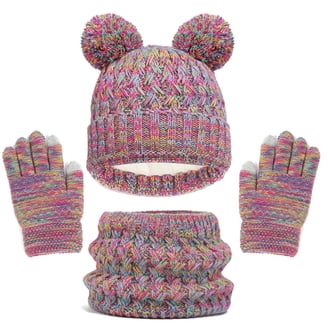 3pcs Kids Winter Warm Knit Beanie, Scarf, Gloves Set with  display picture 2