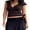 Dark Brown, variant on Women's Trendy Cap Sleeve Tops Summer Deep V Neck Stripe/Dot Print Slim Bandage Tees
