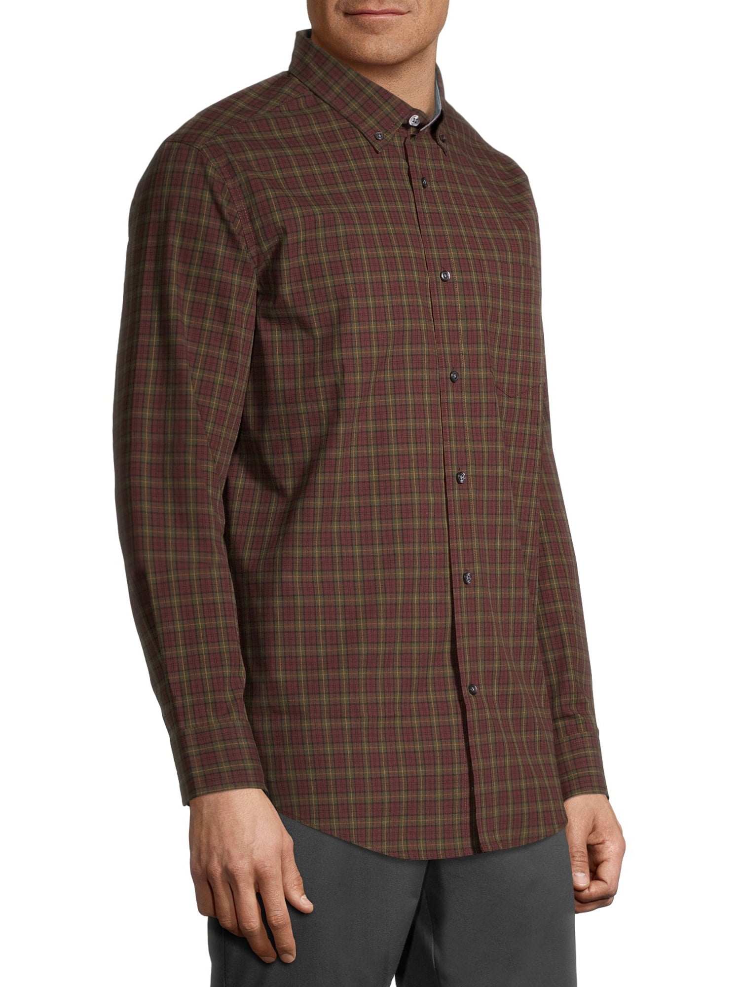 George Men's and Big Men's Long Sleeve Stretch Poplin Shirt, Sizes up to 5XLT