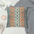 thumbnail image 2 of Creowell  Tribal Throw Pillow Cushion Cover, Mexican Style Aztec Patterned Retro Hand Drawn Design Abstract, Decorative Square Accent Pillow Case, Orange Blue, 2 of 5