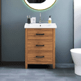 thumbnail image 7 of Bathroom Vanity with Sink 24 Inch Modern Bathroom Sink Cabinet with 3 Storage Drawers Freestanding Bathroom Vanity Cabinet with Single Ceramic Basin Sink, 7 of 7