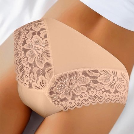 

Women Sexy Solid Underpants Bow Panties Low Waist Lace Briefs Underwear
