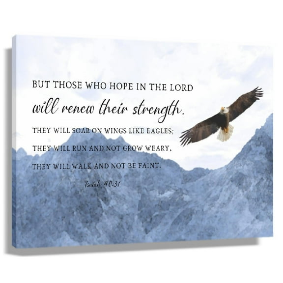 Isaiah Bible Verse Wall Art Mountain Landscape Modern Art Paintings Giclee Print Canvas For Office Bedroom Unframed 12x18 in