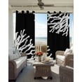 thumbnail image 2 of Sea White Coral Blackout Curtains for Bedroom Living Room, Marine Black Background Modern Art 39 In Long Thermal Insulated Room Darkening Drapes Grommet Window Treatments, 27.5 x 39 In, 2 of 9
